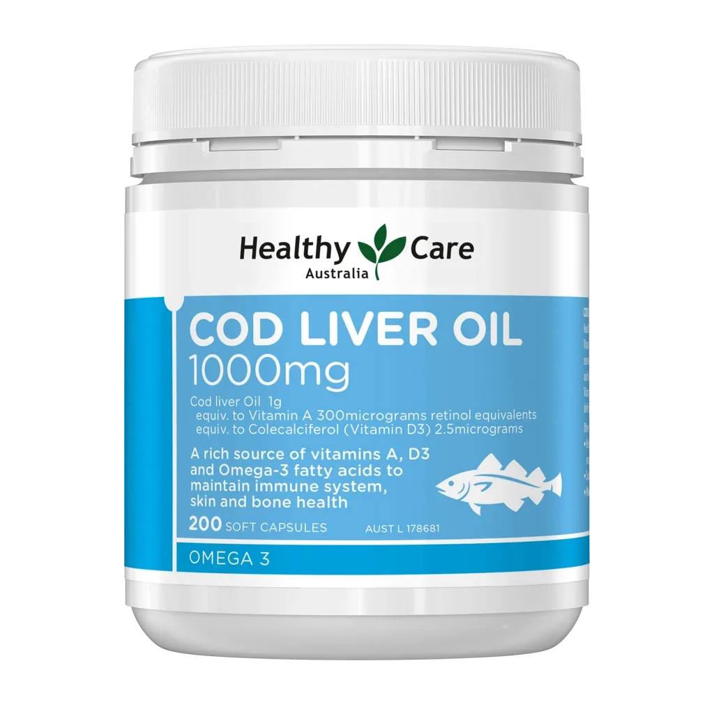 Healthy Care Cod Liver Oil 1000mg 200 Capsules