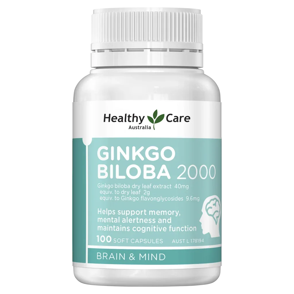 Healthy Care Ginkgo Biloba 2000mg – 100 Capsules