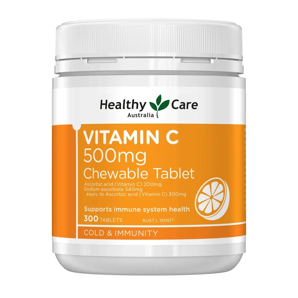 Healthy Care Vitamin C 500mg Chewable – 300 Tablets