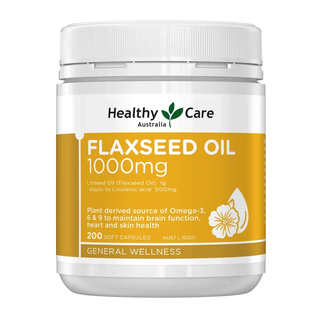 Healthy Care Flaxseed Oil 1000mg 200 Capsules