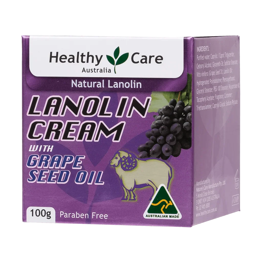 Healthy Care Lanolin of natural origin with Grape Seed Oil 100g